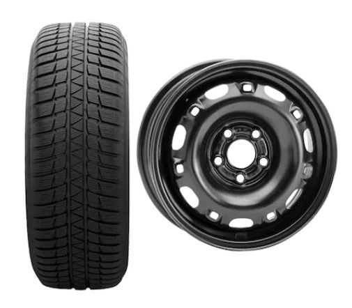 Roata completa VW Polo, Skoda Fabia, Seat Ibiza janta otel ALCAR 5210 5x14 + anvelopa Iarna Sumitomo WT200 165/70R14 81T Roti complete Skoda